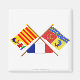 Imán Banderas cruzadas de PACA y de Hautes-Alpes