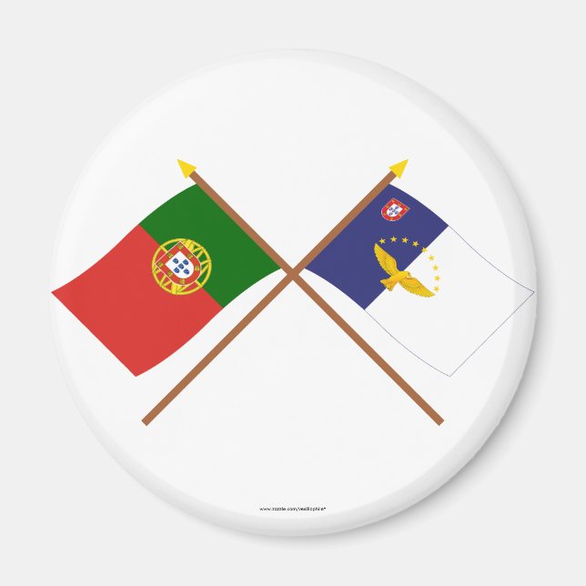 Imán Banderas cruzadas de Portugal y las Azores (Frente)