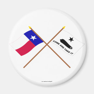 Imán Banderas cruzadas de Tejas y de Gonzales
