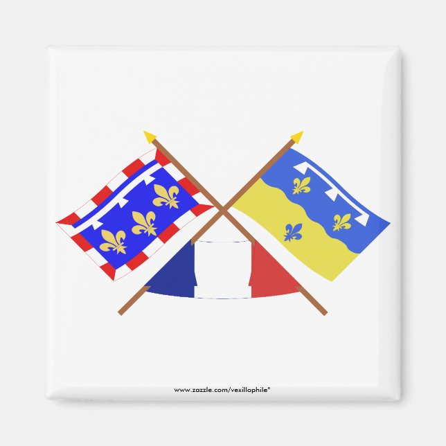 Imán Banderas cruzadas del centro y Loir-et-Cher (Frente)