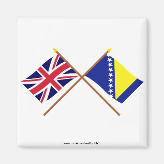 Imán Banderas cruzadas del Reino Unido y Bosnia y Herze