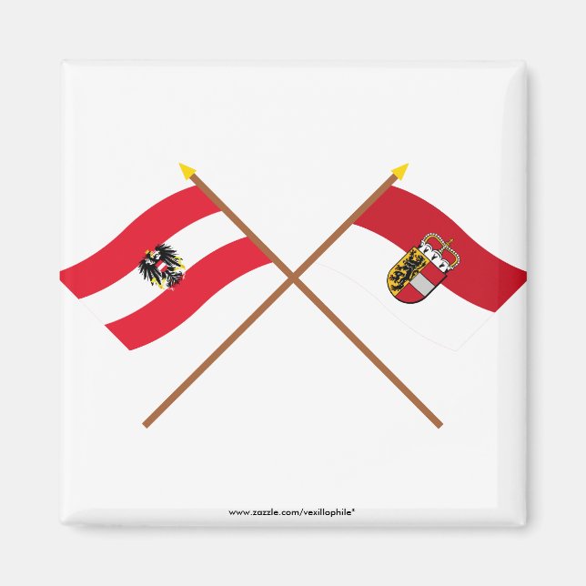 Imán Banderas de Austria y Salzburgo cruzadas (Frente)
