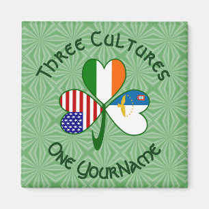Imán Banderas de Azores Irlanda EE. UU. Trébol Tu Nombr