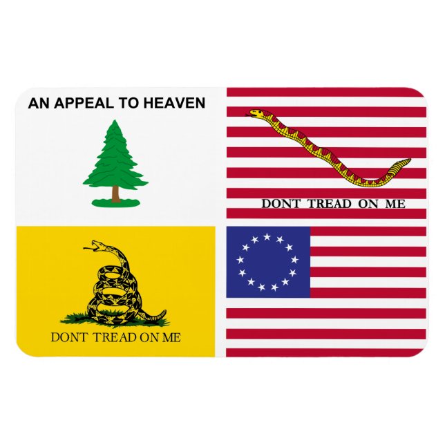 Imán Banderas de la revolución estadounidense (Horizontal)