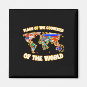 Imán Banderas De Los Países Del Mapa Mundial Internacio