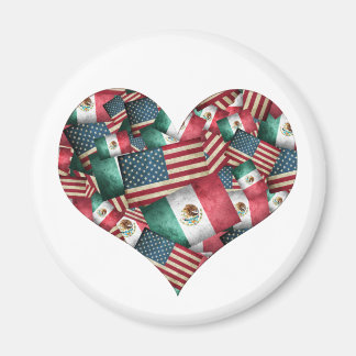 Imán Banderas de México/EE. UU. angustiadas - forma de