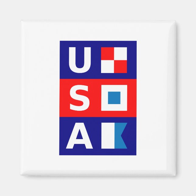 Imán Banderas de navegación marítima del Azul Blanco Ro (Frente)