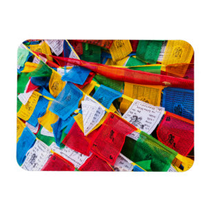 Imán Banderas de oración tibetanas coloridas - Tíbet