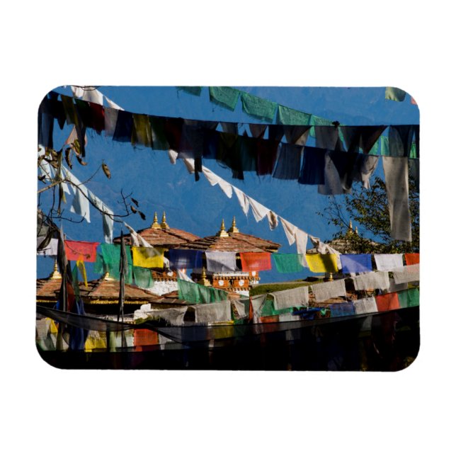 Imán Banderas de oración y chortens (Horizontal)