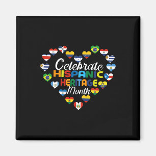 Imán Banderas de países hispanos celebran Herita hispan