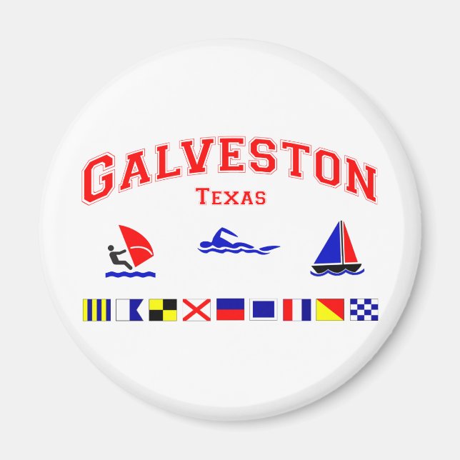 Imán Banderas de señalización Galveston TX (Frente)