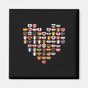 Imán Banderas Internacionales Corazón Amor Viajero Recu