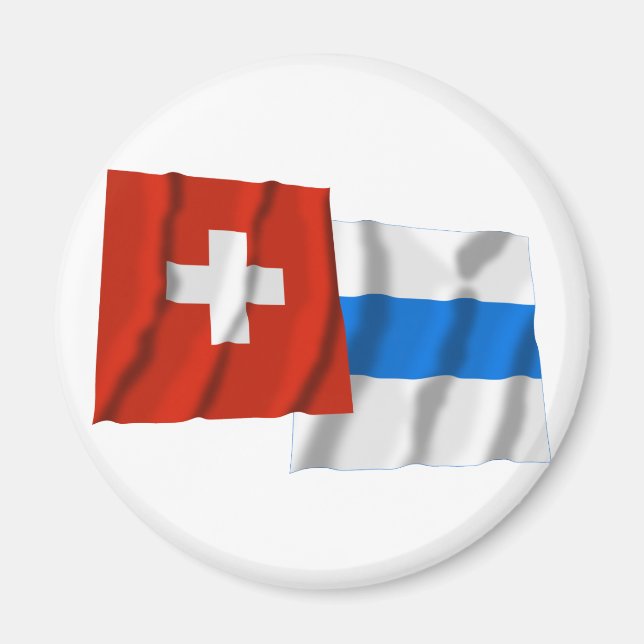 Imán Banderas onduladoras de Suiza y Zug (Frente)