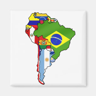 Imán Banderas suramericanas del mapa de la bandera de