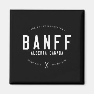 Imán Banff Alberta Canadá Gráfico Distorsionado Vintage
