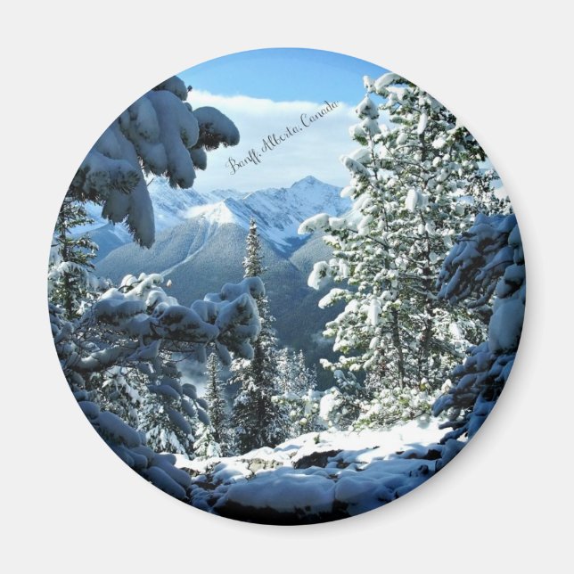 Imán Banff, Alberta, Canadá Nieve cubierta (Frente)