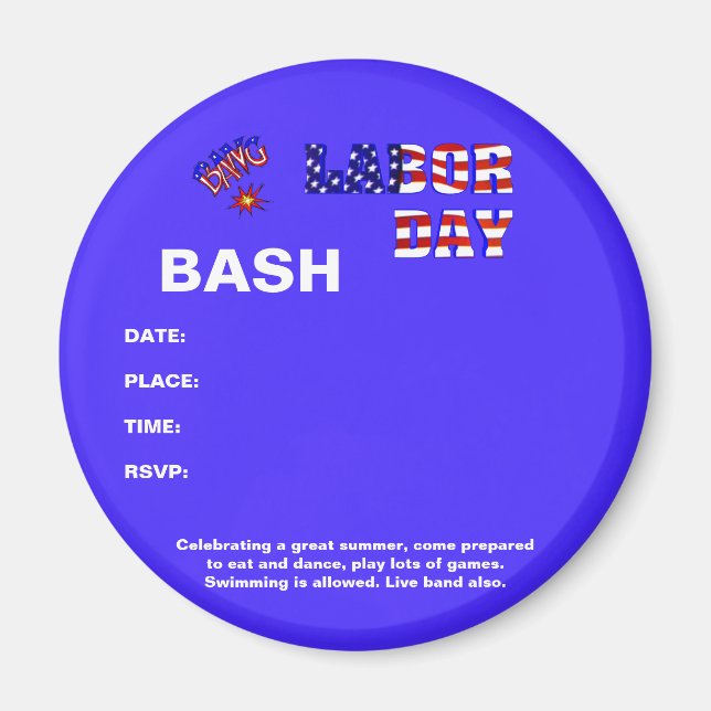 Imán Bang del Día del Trabajo - (Frente)