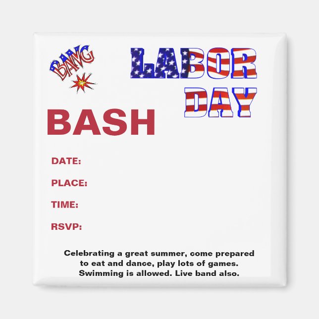 Imán Bang del Día del Trabajo - (Frente)