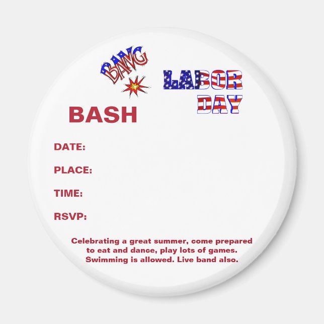 Imán Bang del Día del Trabajo - (Frente)