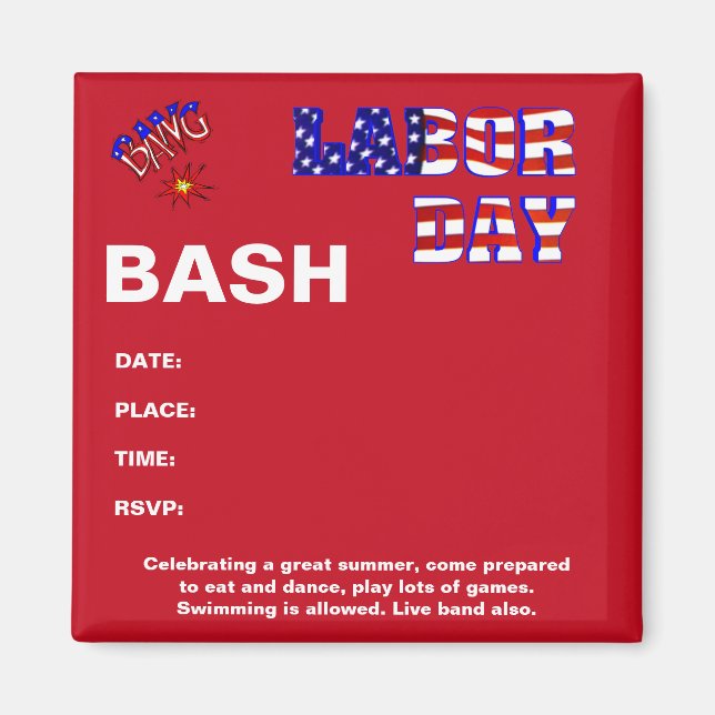 Imán Bang del Día del Trabajo - (Frente)