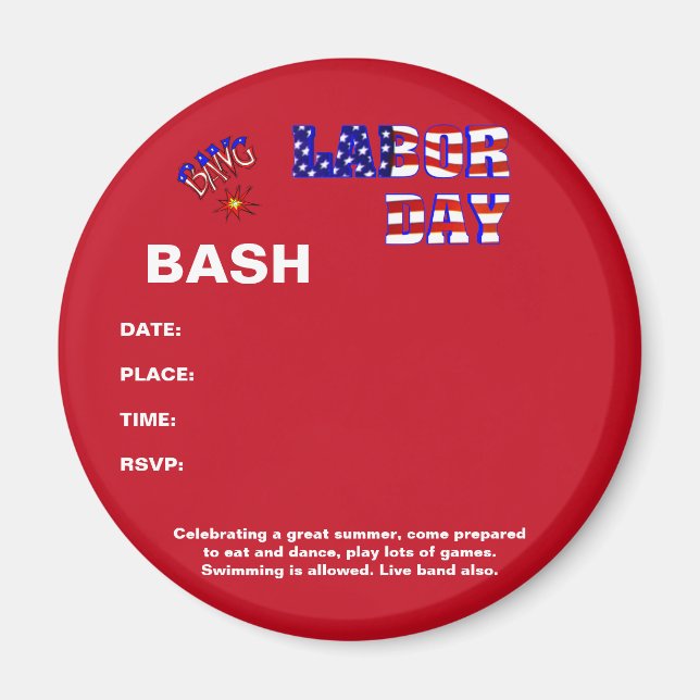 Imán Bang del Día del Trabajo - (Frente)