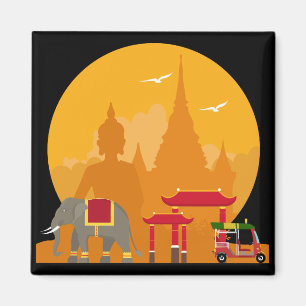 Imán Bangkok Tailandia Budda Elefant Tuk Tuk - idea del