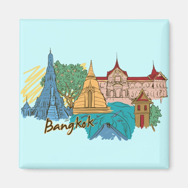 Imán Bangkok, Tailandia Ciudad Famosa Mundial (Frente)