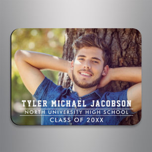 Imán Banner de nombre de graduado en foto Clase de 2026