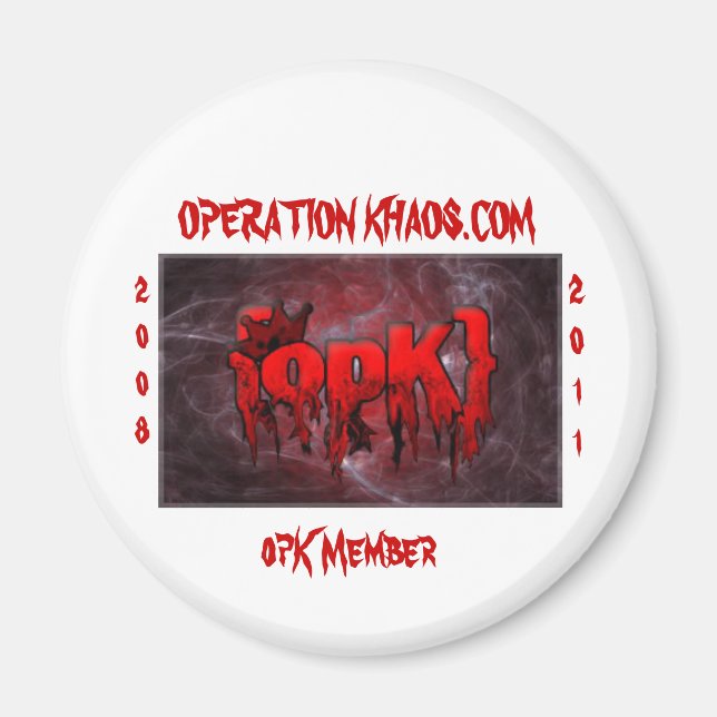 Imán banner opk, OPERATION KHAOS.COM, opK Member, 20... (Frente)