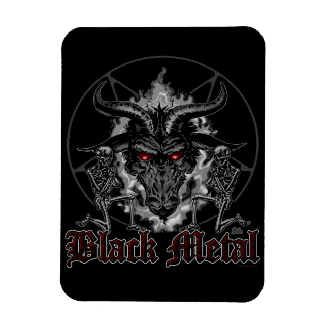 Imán Baphomet Pentagram Negro Metalizado (Vertical)