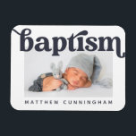 Imán Baptism Modern Bold Simple Foto Gracias<br><div class="desc">Este diseño simple y clásico está compuesto por tipografía de la síspera y agrega una foto personalizado. Este diseño es moderno,  moda,  lúdico y divertido.</div>