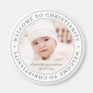Imán Baptismo Bienvenida a la Cristiandad Foto