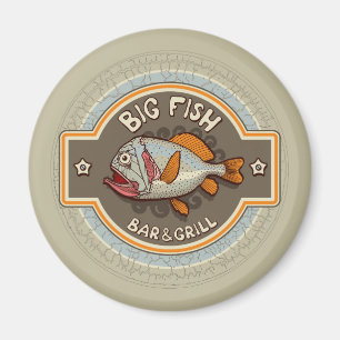 Imán Bar Big Fish Y Poster Grill