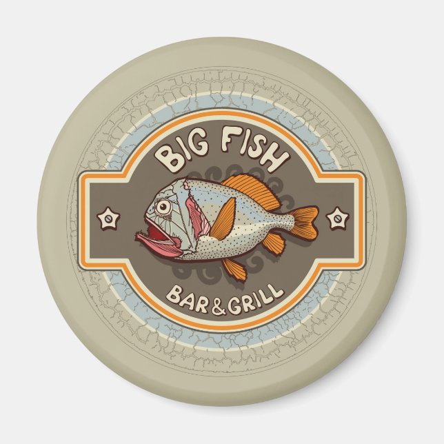 Imán Bar Big Fish Y Poster Grill (Frente)