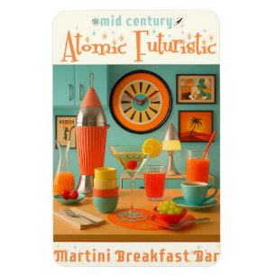 Imán Bar de desayunos Martini retrofuturista atómico