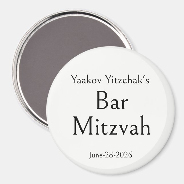 Imán Bar Mitzvah, Personalizado, Moderno Simple Minimal (Anverso/Reverso)