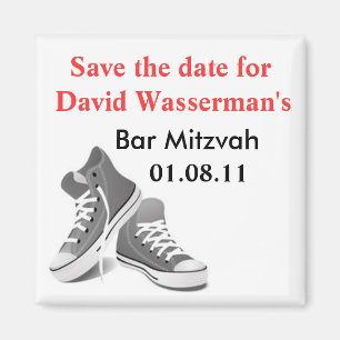 Imán Bar Mitzvah Sneakers Save the Date