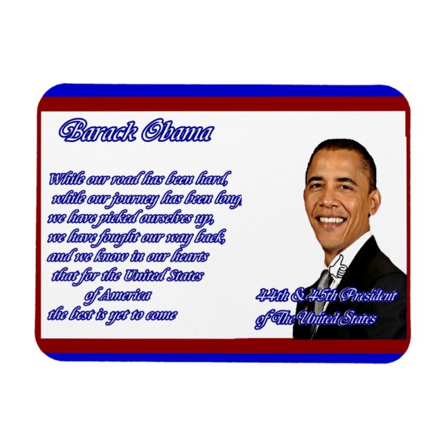 Imán Barack Obama, 44º y 45 _imán flexi premium (Horizontal)