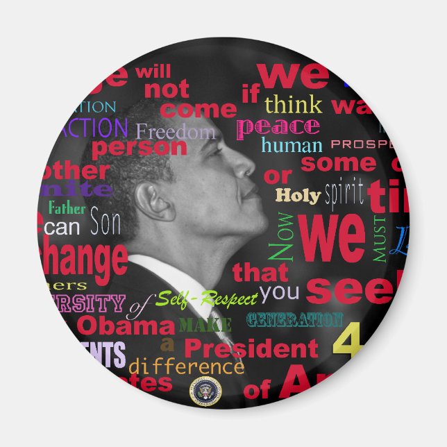 Imán Barack Obama Cambiar la cita (Frente)