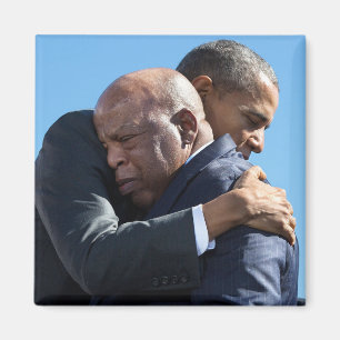 Imán Barack Obama y John Lewis Hugging