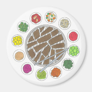 Imán Barbacoa de barbacoa coreana asada comida banchan