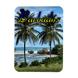 Imán Barbados Beach Palm Trees