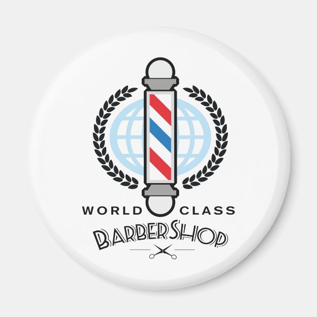 Imán Barbería de clase mundial (Frente)