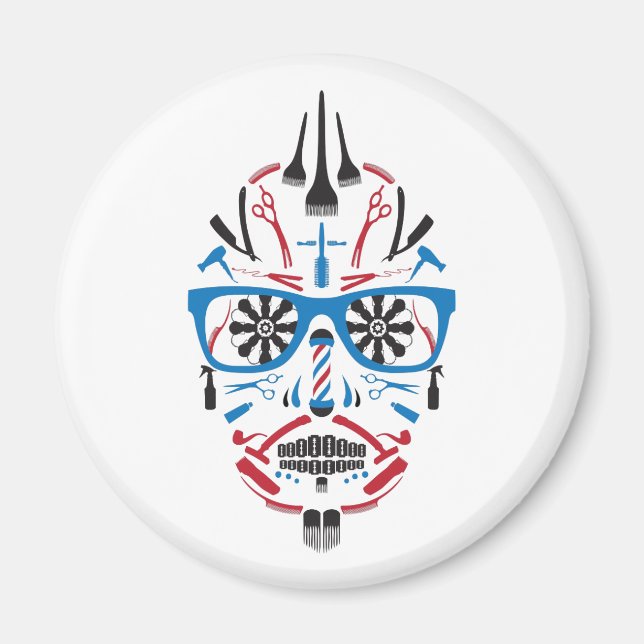 Imán barbershop calavera (Frente)