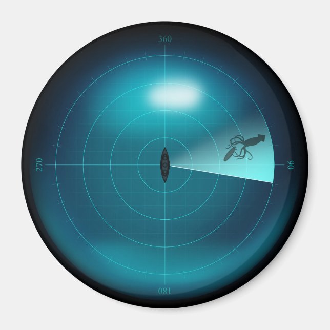 Imán Barcar Sonar con un calamar gigante Kraken diverti (Frente)