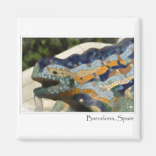 Imán Barcelona España Parc Guell Mosaic Lizard