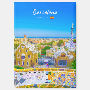 Imán Barcelona, España - Park Guell Mosaico Gaudi