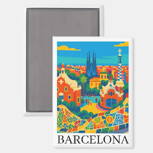 Imán Barcelona España Viajes Coloridos Sagrada Familia