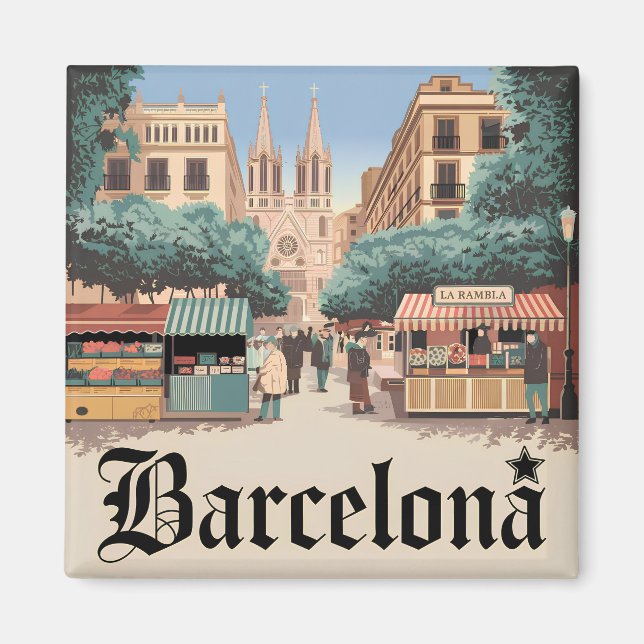 Imán Barcelona España vintage (Frente)