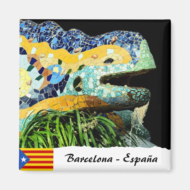 Imán Barcelona Magnet, Lizard Fountain, Spain (Frente)